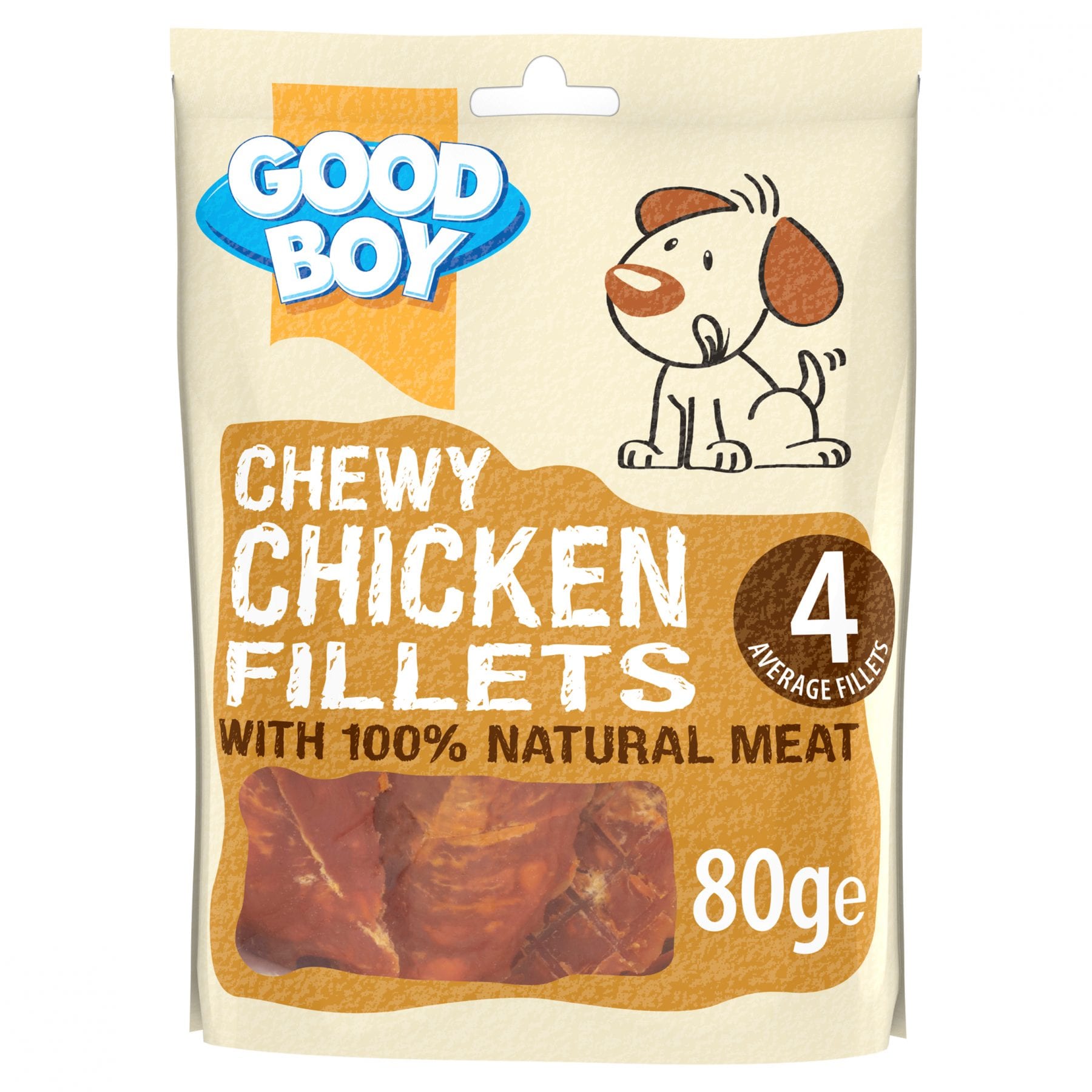 Chewy Chicken Fillets Dog Treats 80g 