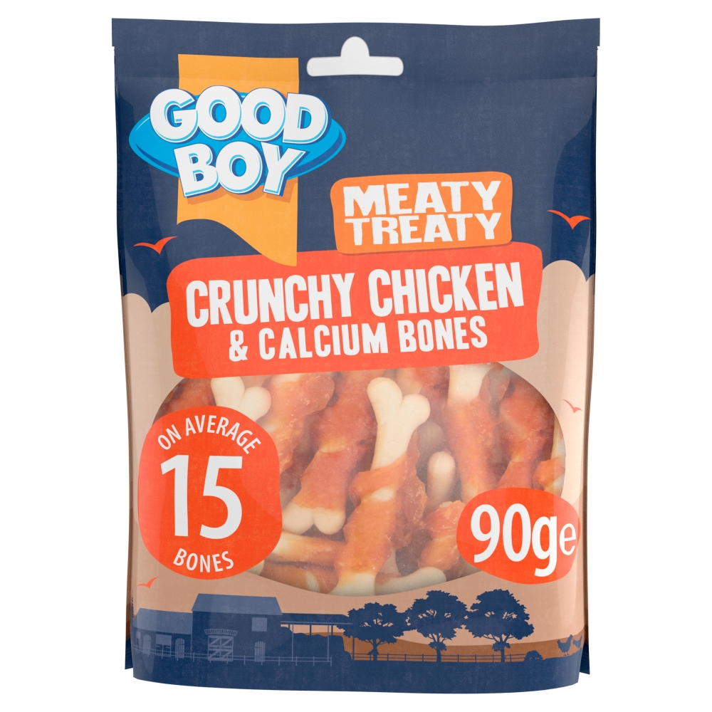 Good Boy Meaty Treaty Crunchy Chicken Calcium Bones Dog Treats 90g Where To Find Us Good Boy